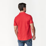 Men's Regular Fit Polo Shirt — Risk Red/White - JAMES BARK