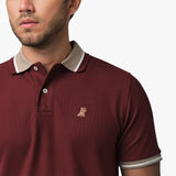 Men's Contrast Neck Lines Detail Polo Shirt