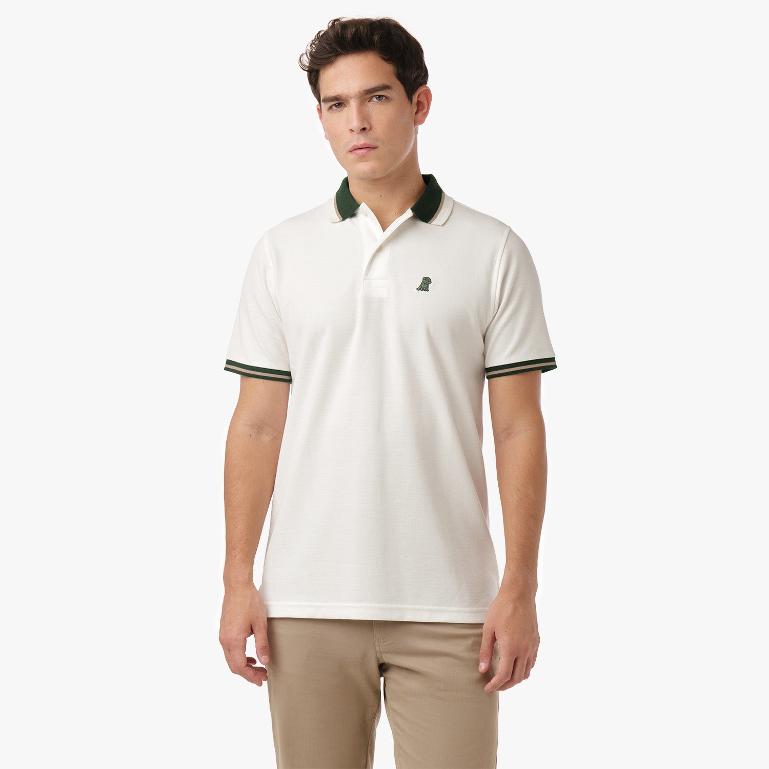 Men's Contrast Neck Lines Detail Polo Shirt-JAMES BARK