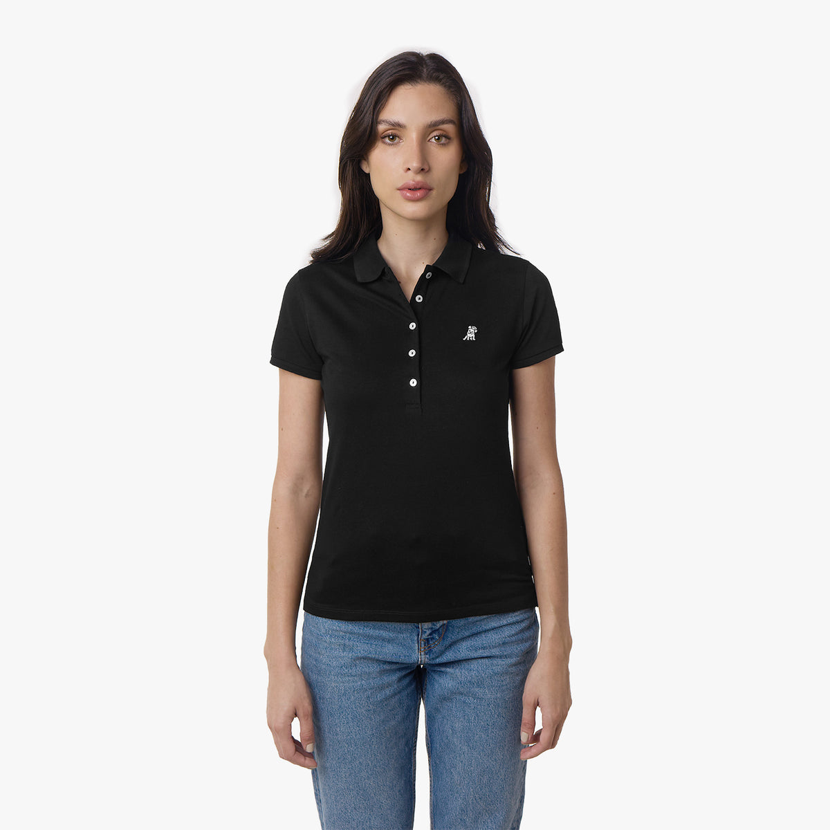 Slim Fit Polo Shirt — Black White