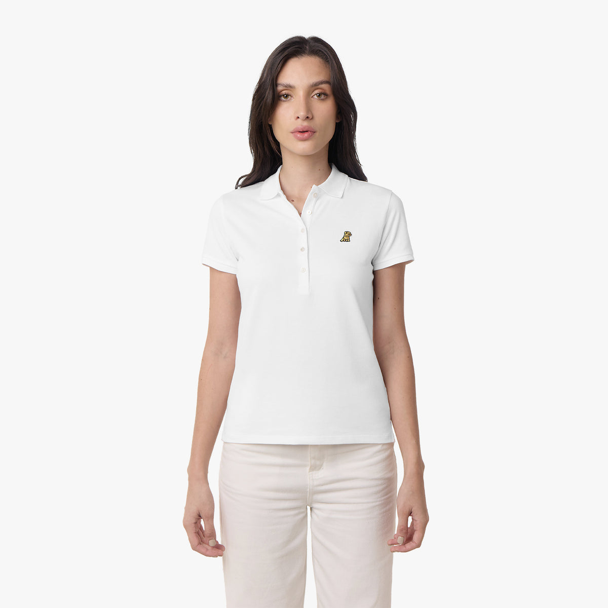 Slim Fit Polo Shirt — Brilliant White Gold