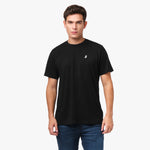 Men's Crew Neck Jersey T-Shirt in color Black Beauty with an embroidered white dog logo