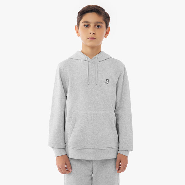Kid's French Terry Hoodie — Gray | JAMES BARK