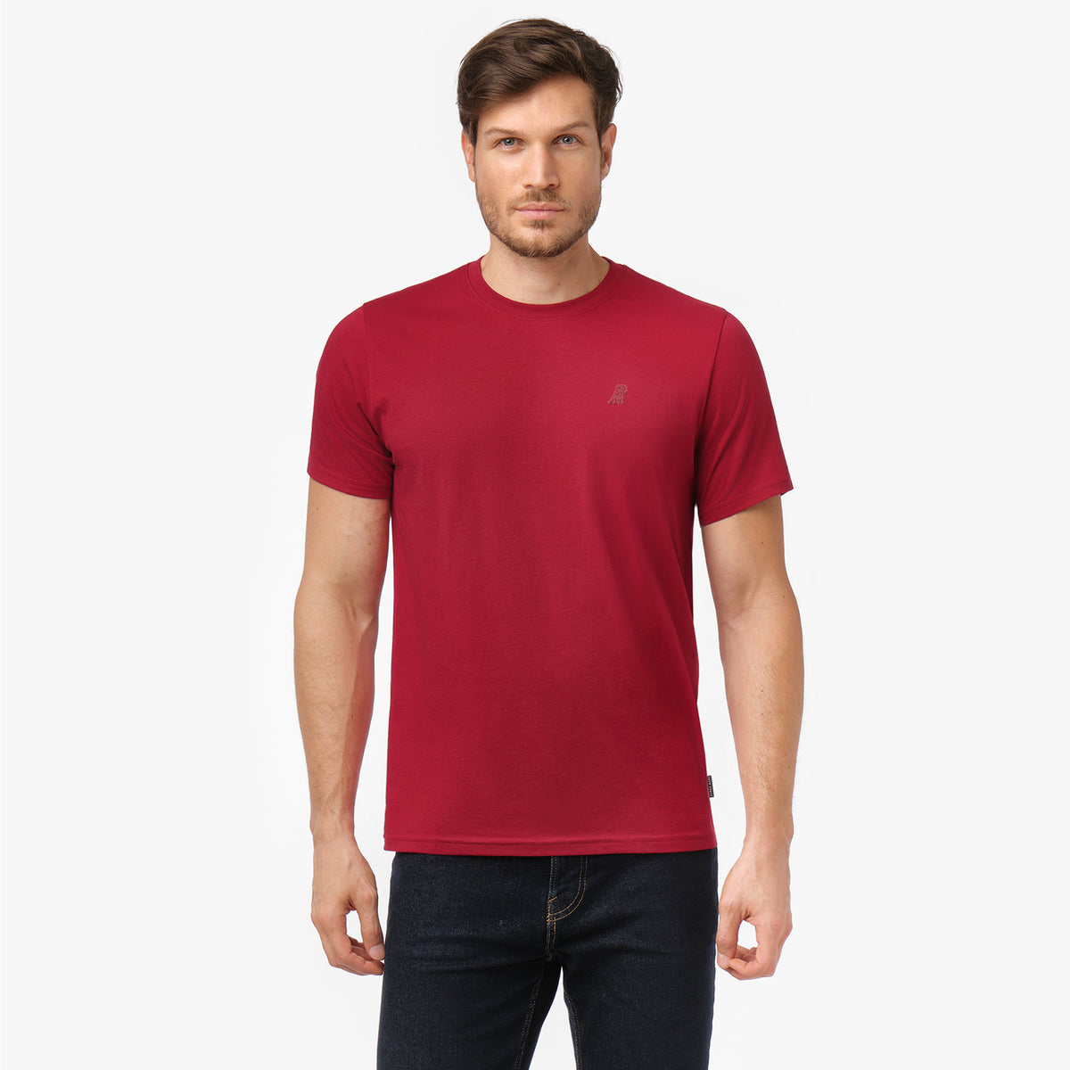Crew Neck Jersey T Shirt — Chilli Pepper Red SV