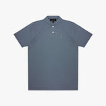 Blue polo shirt on a white background
