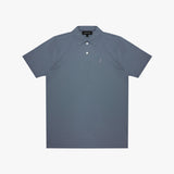 Blue polo shirt on a white background