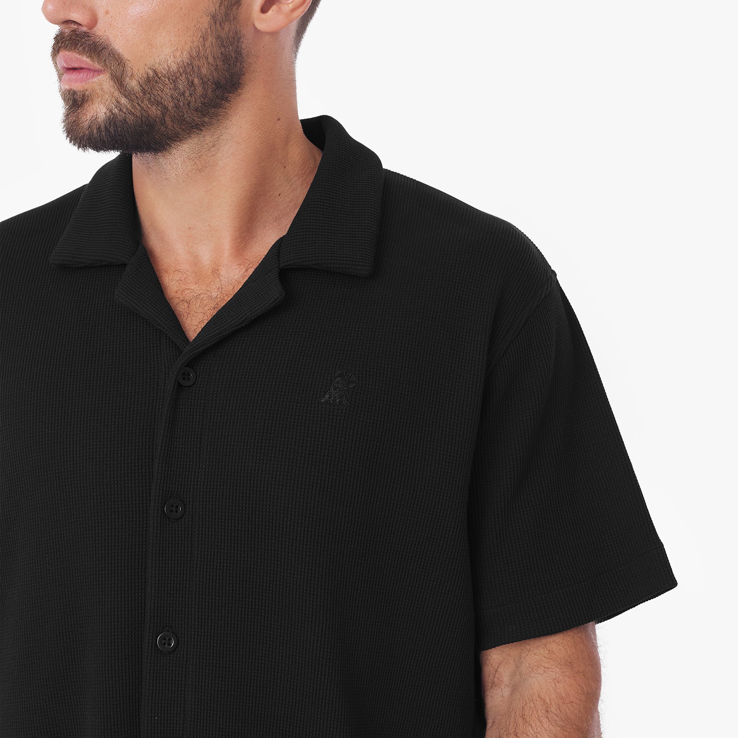 Men's Short Sleeves Waffle Shirt Black Beauty | JAMES BARK 2XL / Black Beauty / Black Beauty w Black border Men's Short Sleeves Waffle Shirt Black Beauty | JAMES BARK 2XL / Black Beauty / Black Beauty w Black border