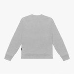 Flat-lay back view of the gray sweatshirt, highlighting its clean design with long sleeves