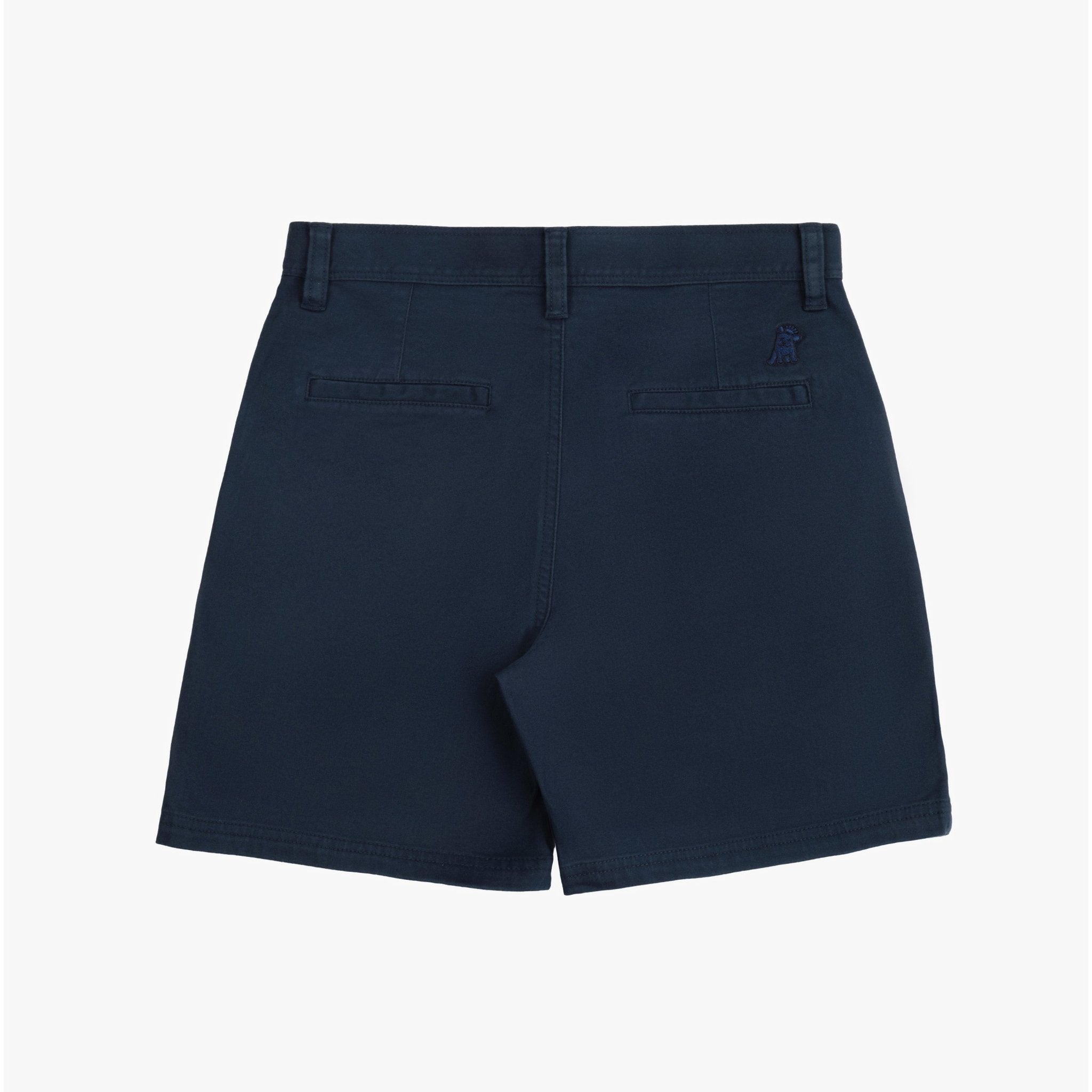 blue dress shorts mens Men's Sun Embroidered Navy Pleated Dress Shorts
