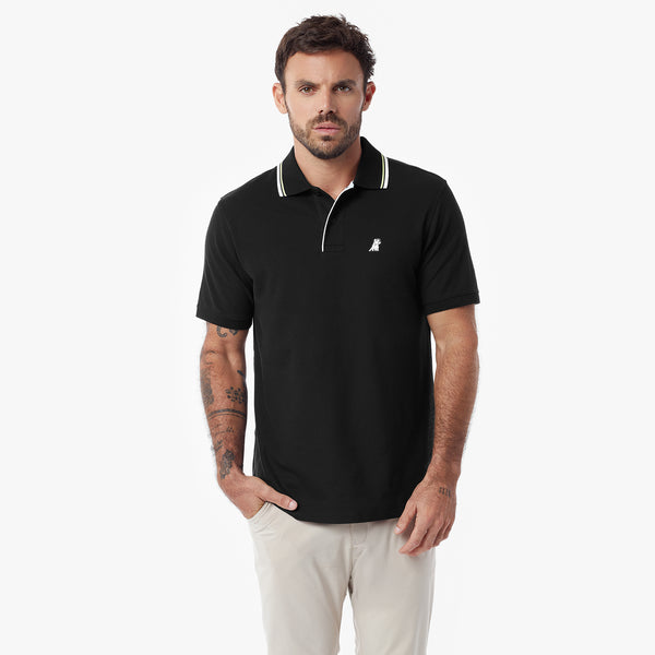 Men's Stripe Collar Polo Shirt — Black Beauty – JAMES BARK
