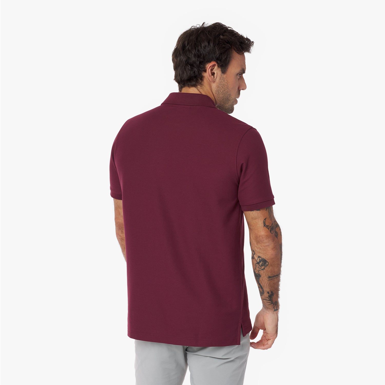 Men's Regular Fit Polo Shirt — Tawny Port/White - JAMES BARK