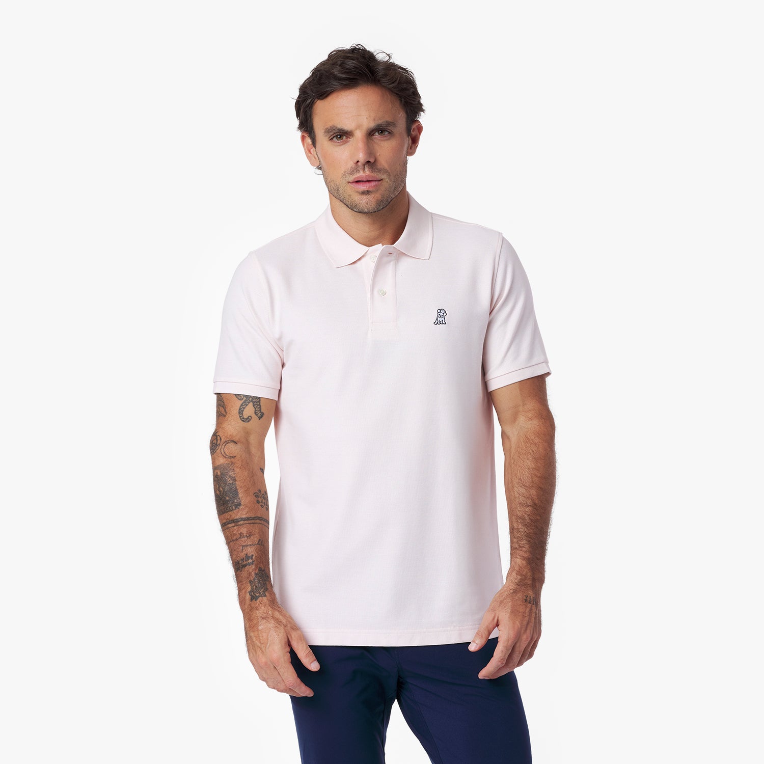 Men's Regular Fit Polo Shirt — Mauve Morn/White - JAMES BARK