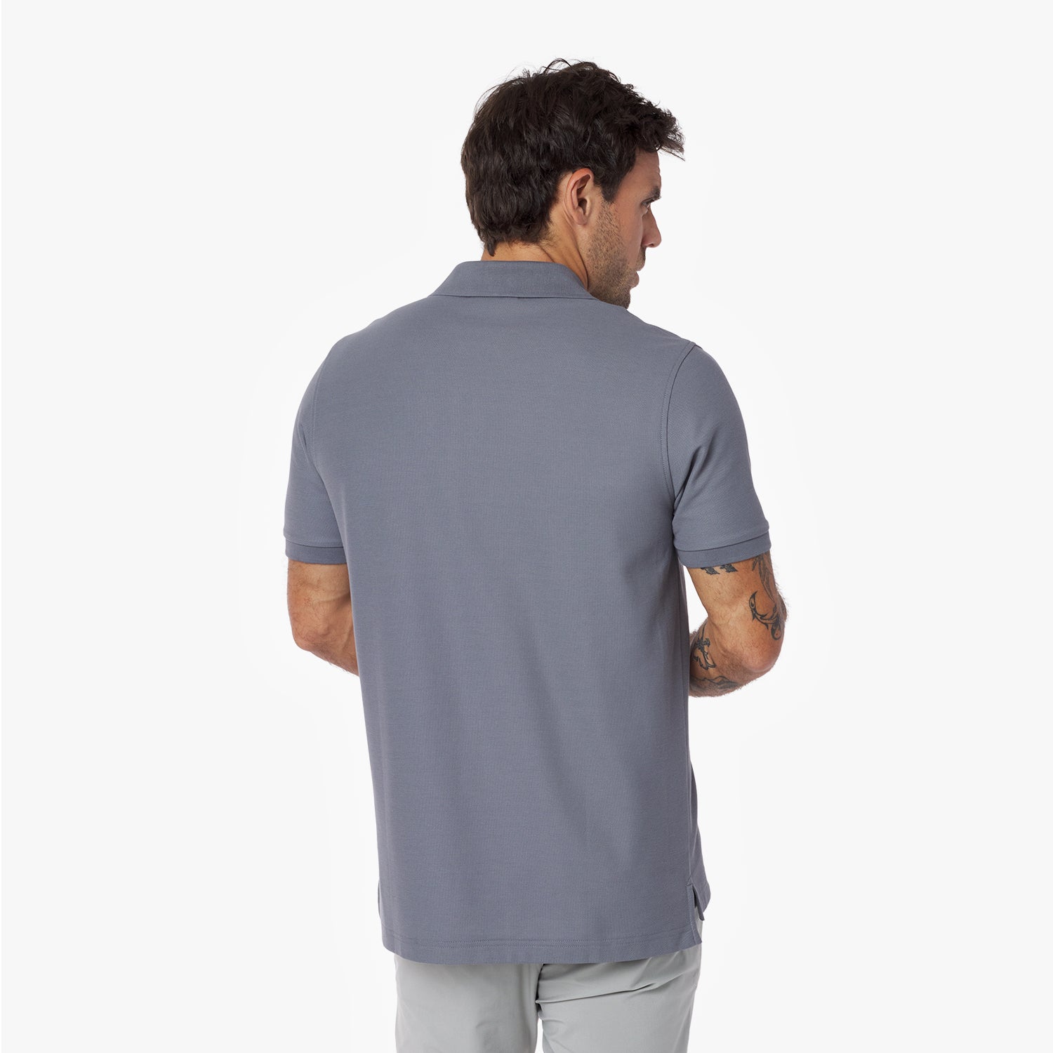 Men's Regular Fit Polo Shirt — Quiet Shade/White - JAMES BARK