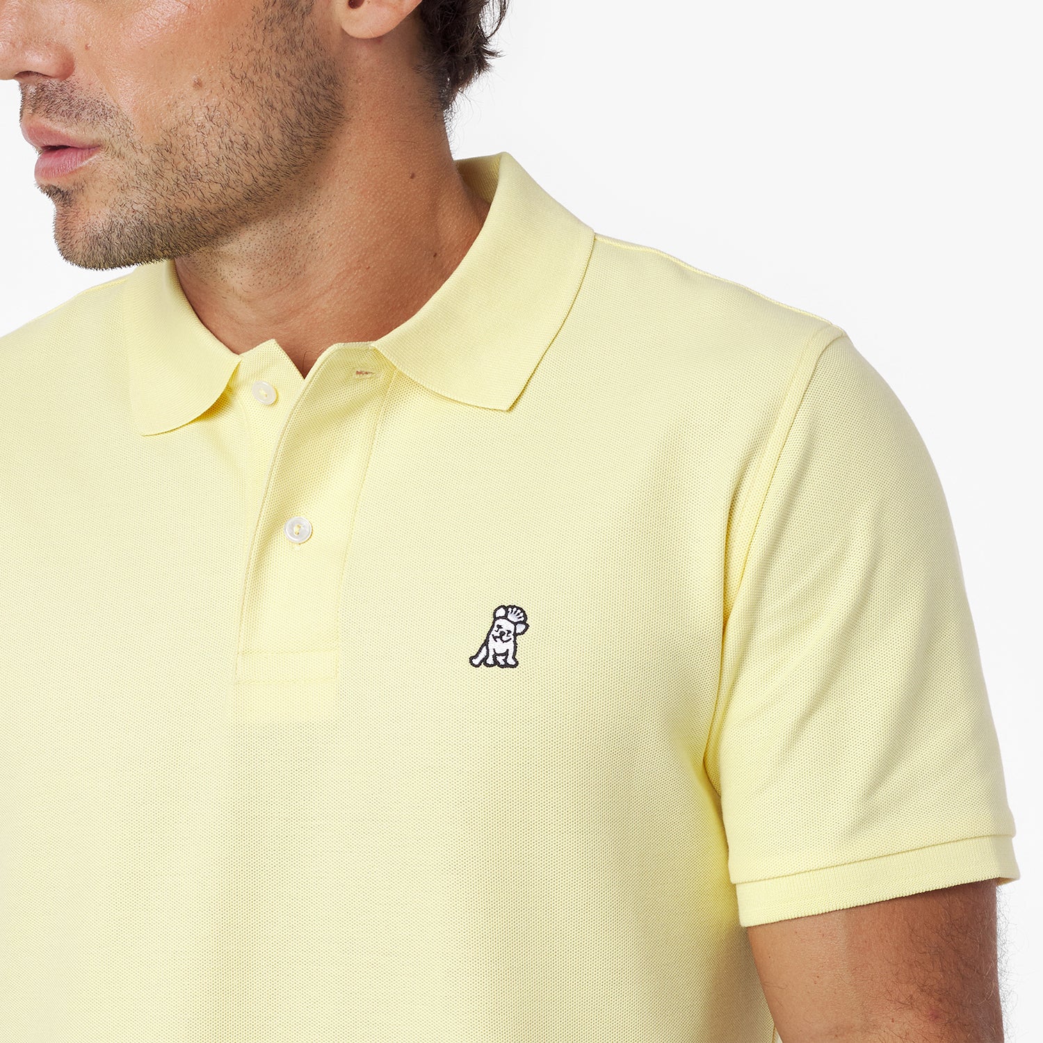 Men's Regular Fit Polo Shirt — Pale Banana/White - JAMES BARK
