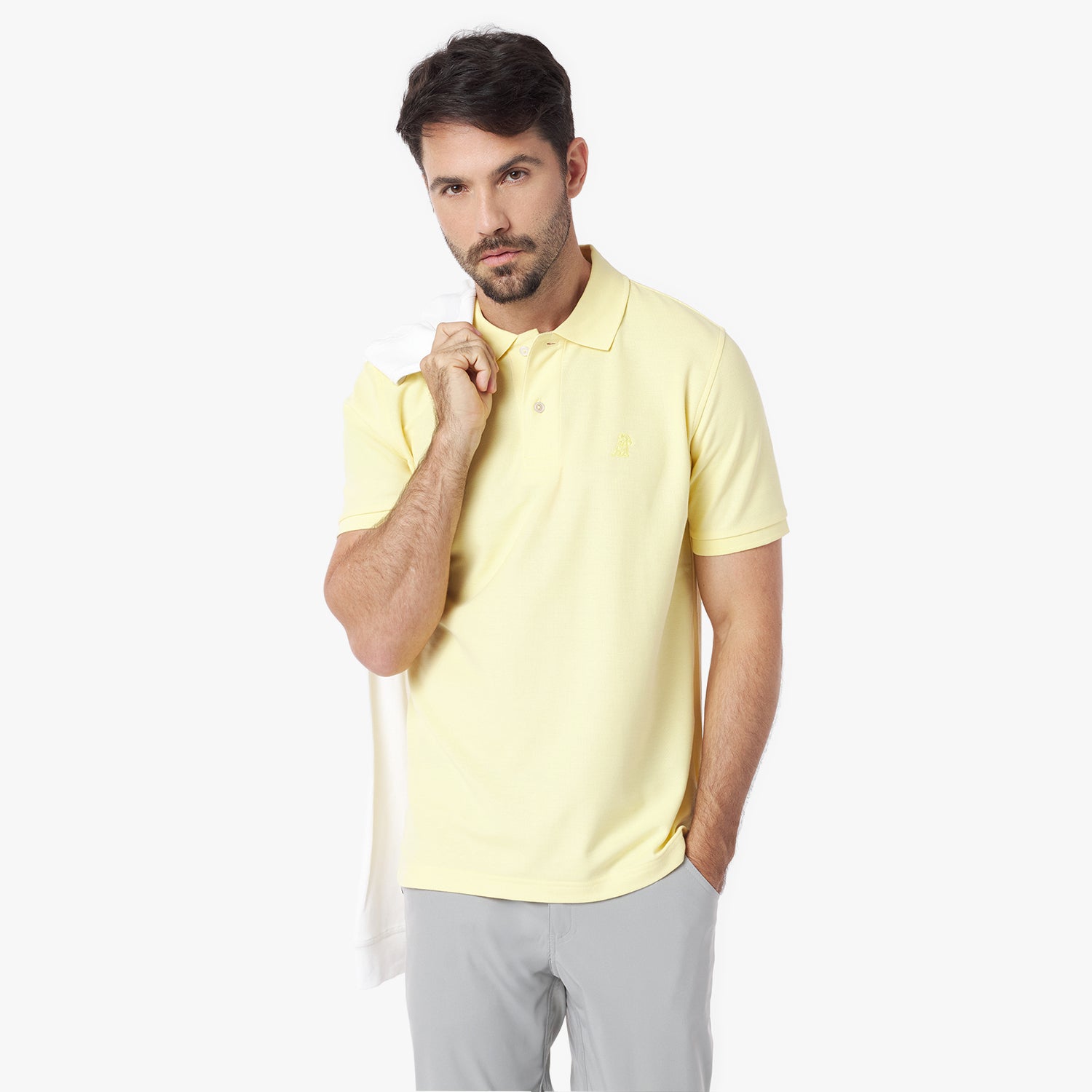 Men's Regular Fit Polo Shirt — Pale Banana/Yellow - JAMES BARK