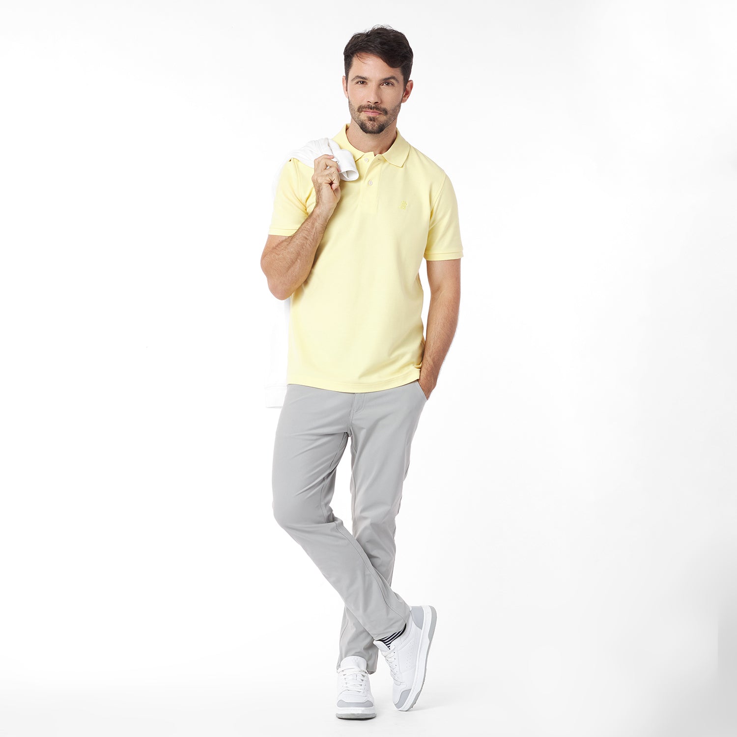 Men's Regular Fit Polo Shirt — Pale Banana/Yellow - JAMES BARK