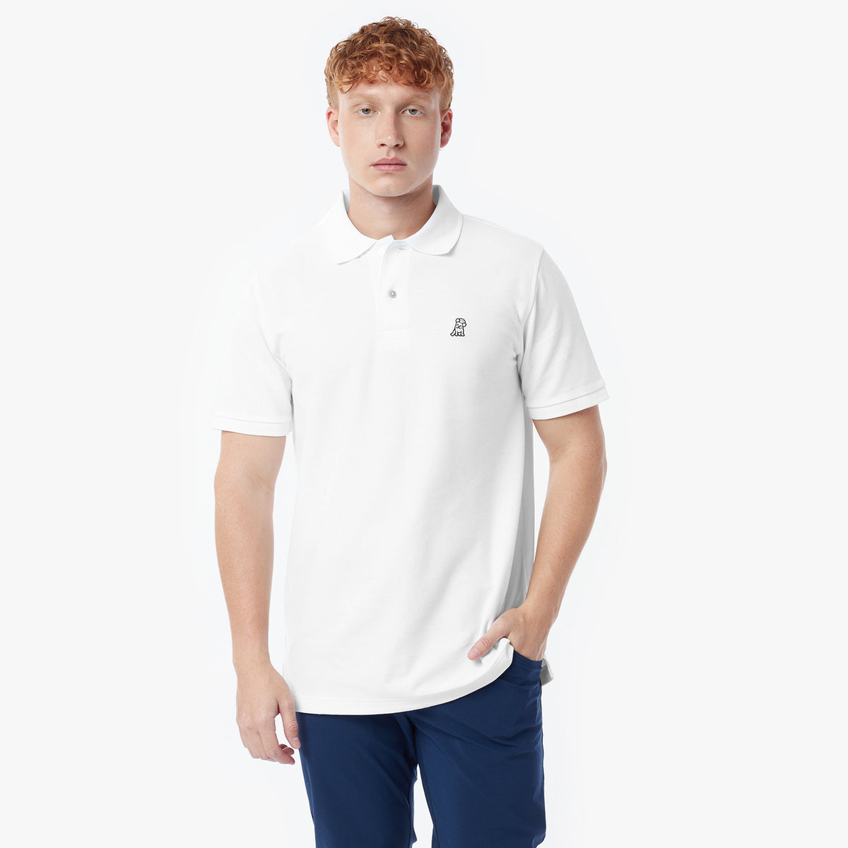 Men's Regular Fit Polo Shirt — Brilliant White/White