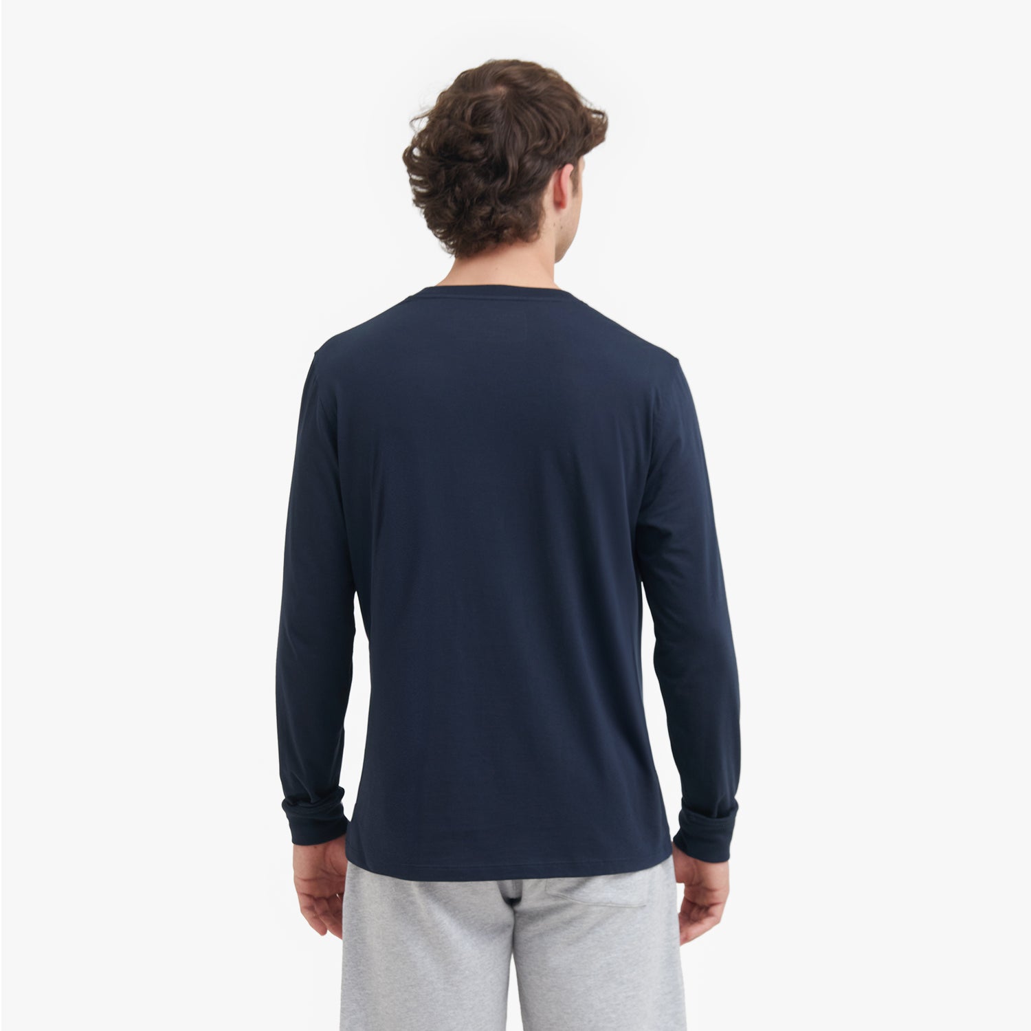 Men's Long Sleeve T-Shirt Dress Blue JAMES BARK Men's Long Sleeve T-Shirt Dress Blue JAMES BARK