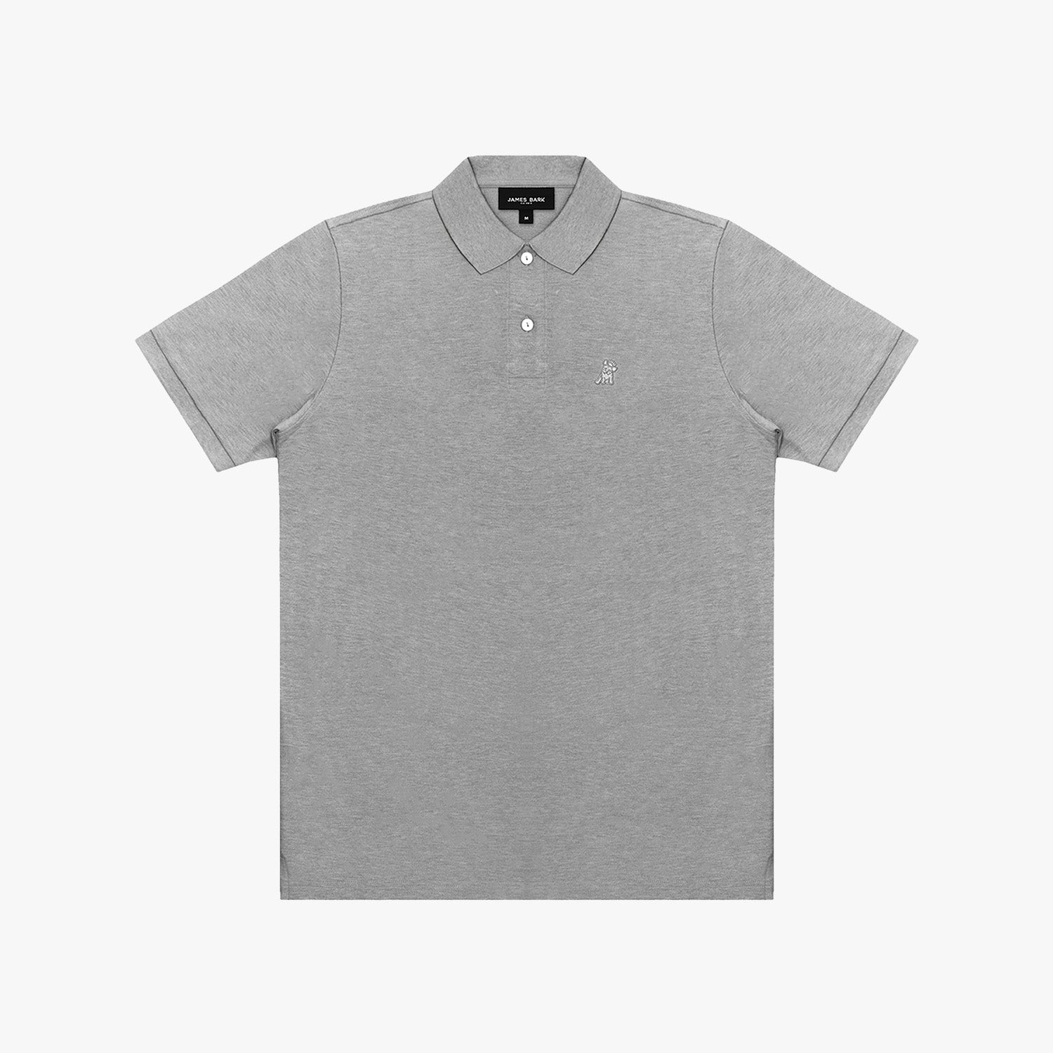 Gray polo shirt on a white background