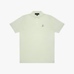 Light green polo shirt with a small logo on a white background