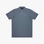 Blue polo shirt on a white background