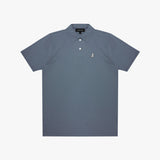 Blue polo shirt on a white background