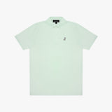 Light green polo shirt with a small logo on a white background