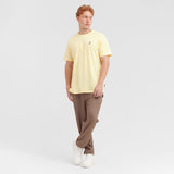 Men's Crew Neck Jersey T-Shirt — Pale Banana/White - JAMES BARK