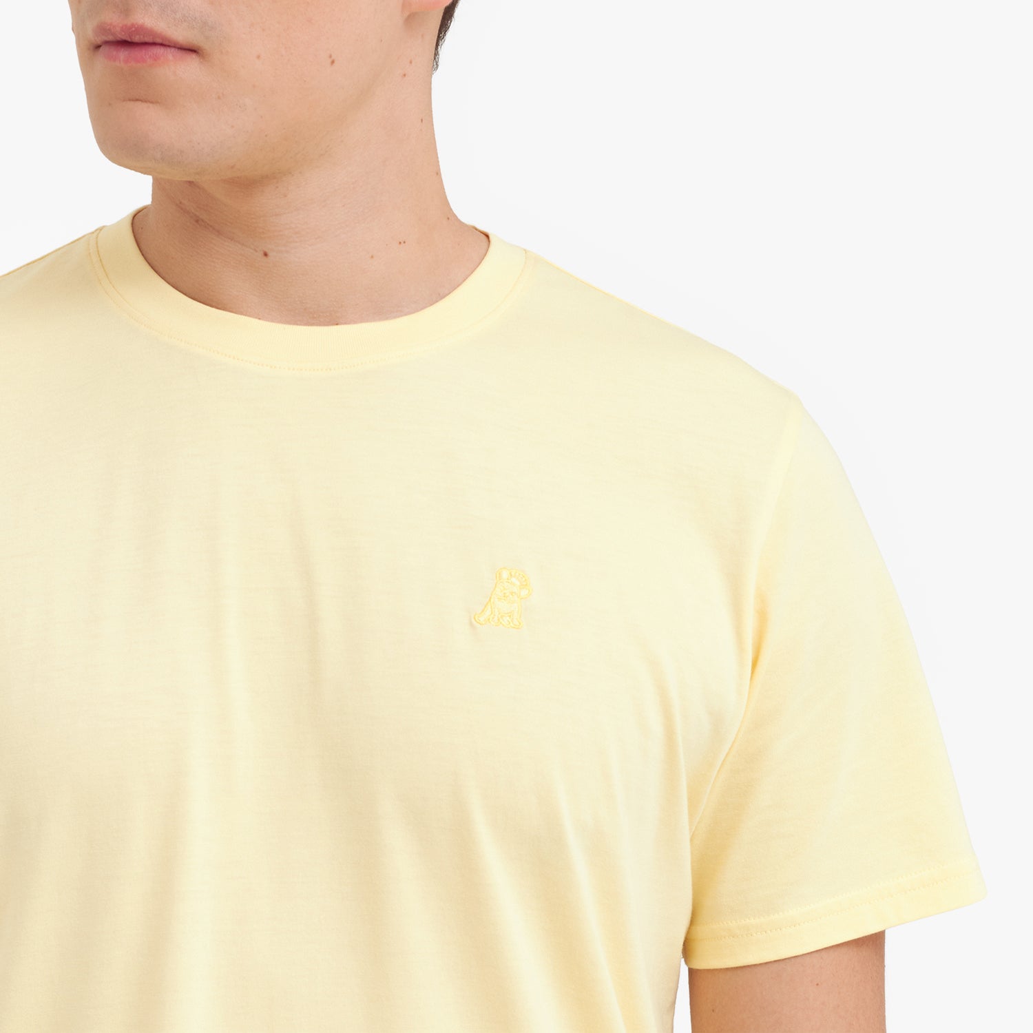 Men's Crew Neck Jersey T-Shirt — Pale Banana/Yellow - JAMES BARK
