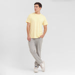 Men's Crew Neck Jersey T-Shirt — Pale Banana/Yellow - JAMES BARK