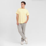 Men's Crew Neck Jersey T-Shirt — Pale Banana/Yellow - JAMES BARK