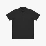 Black polo shirt on a white background