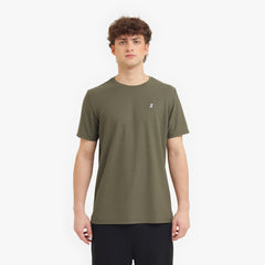 Men's Pique T-Shirt — Burnt Olive/White - JAMES BARK