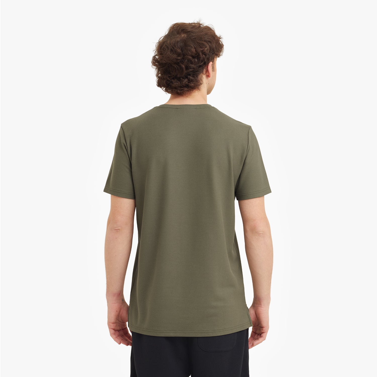 Men's Pique T-Shirt — Burnt Olive/White - JAMES BARK
