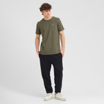 Men's Pique T-Shirt — Burnt Olive/White - JAMES BARK