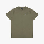 Men's Pique T-Shirt — Burnt Olive/White - JAMES BARK