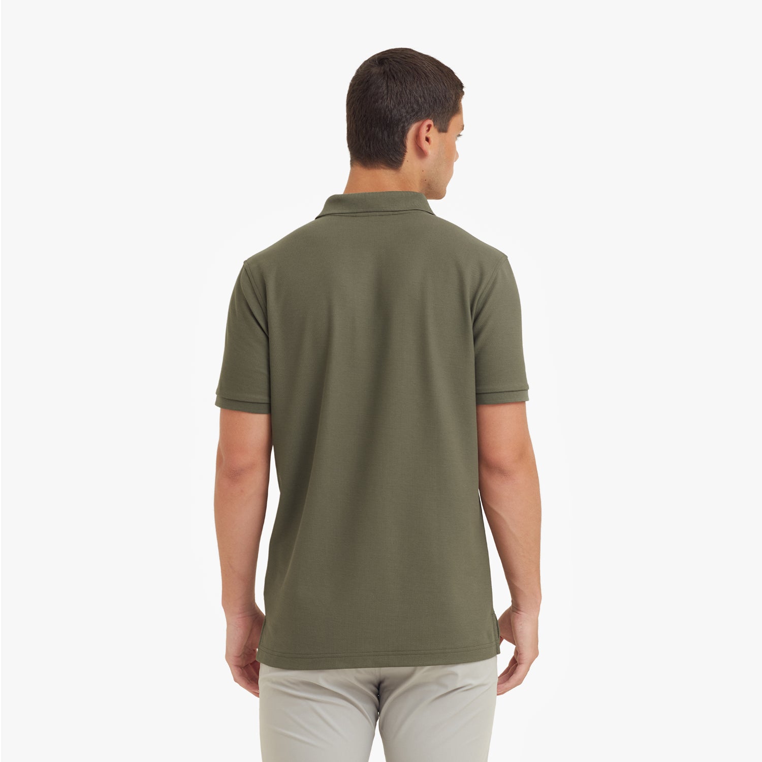 Men's Regular Fit Polo Shirt — Burnt Olive/White - JAMES BARK
