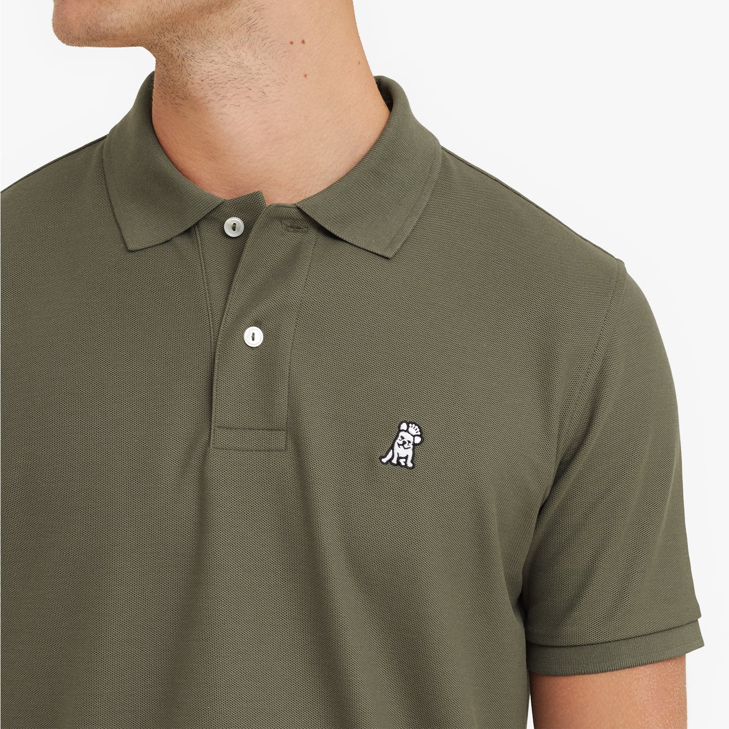 Men's Regular Fit Polo Shirt — Burnt Olive/White - JAMES BARK