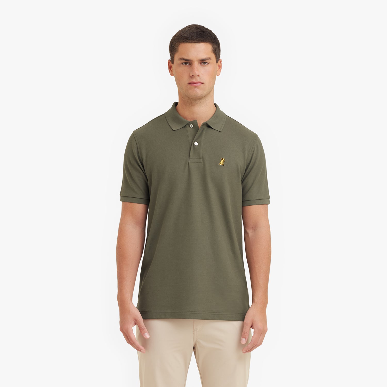 Men's Regular Fit Polo Shirt — Burnt Olive/Gold - JAMES BARK