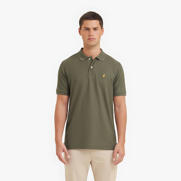 Men's Regular Fit Polo Shirt — Burnt Olive/Gold | JAMES BARK