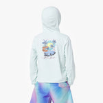 Kids' Hooded Rashguard — Blue Glass - JAMES BARK