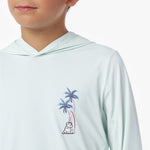 Kids' Hooded Rashguard — Blue Glass - JAMES BARK
