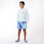 Kids' Hooded Rashguard — Blue Glass - JAMES BARK