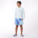 Kids' Hooded Rashguard — Blue Glass - JAMES BARK