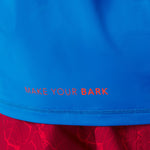 Blue rashguard with 'MAKE YOUR BARK' text
