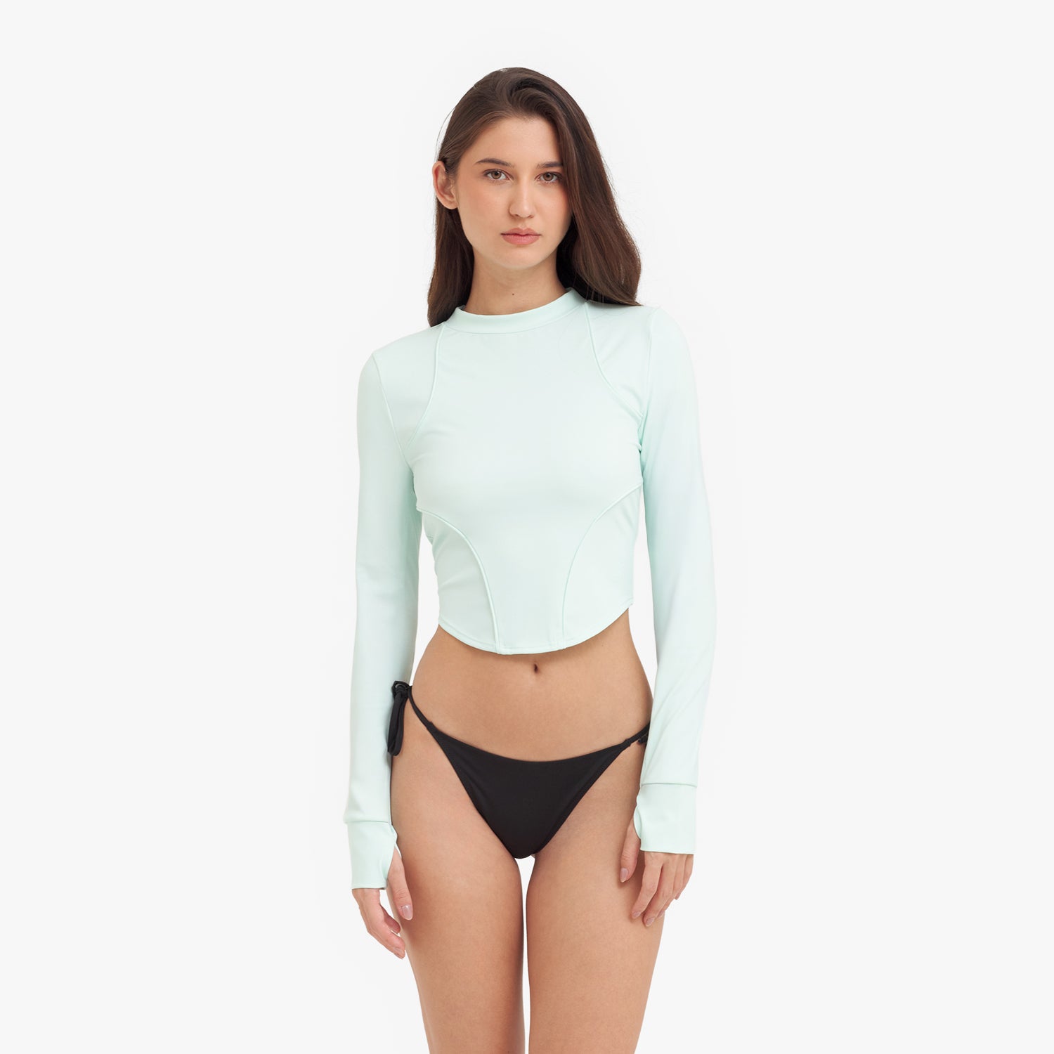 Women's Crop Rashguards — Soothing Sea - JAMES BARK
