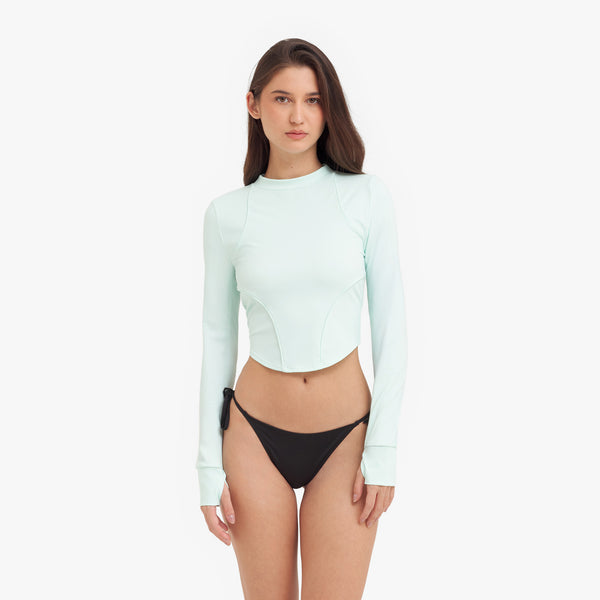 Women's Crop Rashguards — Soothing Sea | JAMES BARK