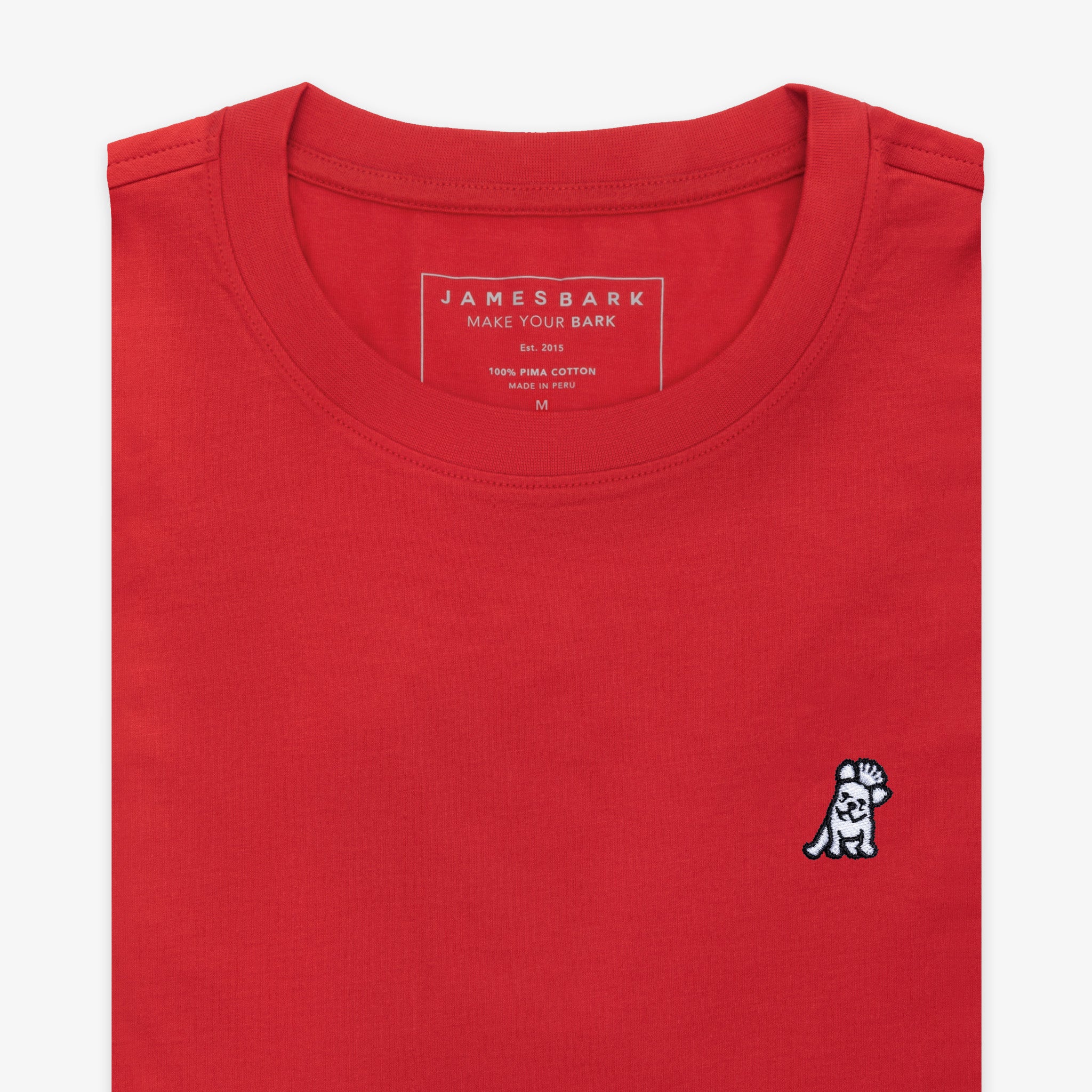 Men's Crew Neck Jersey T-Shirt — Risk Red/White - JAMES BARK