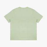 Flat lay of the back of the light green T-shirt.