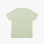 Back of the light green t-shirt laid flat, showing no graphics.